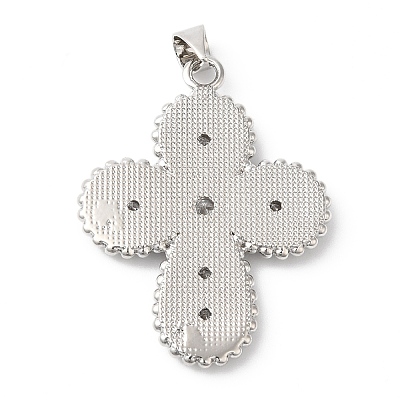 Rack Plating Brass Micro Pave Cubic Zirconia Pendants KK-R143-02P-1