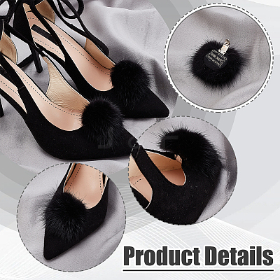 Faux Mink Fur Shoe Decorations AJEW-WH0518-96-1