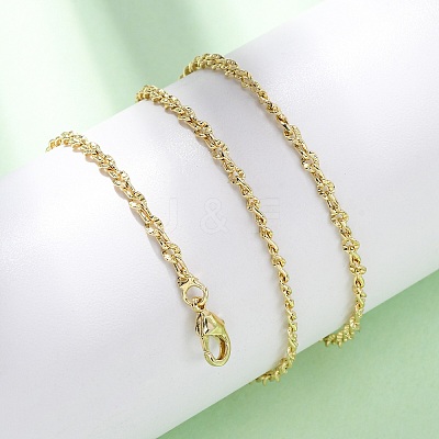 Brass Textured Twisted Chain Necklaces MAK-L045-05G-1