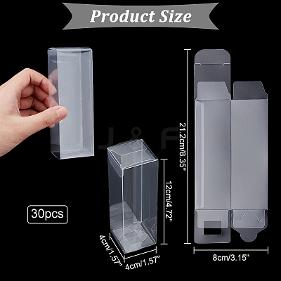 30Pcs Rectangle Transparent Plastic PVC Box Gift Packaging CON-NB0002-11-1