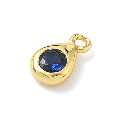 Brass Micro Pave Cubic Zirconia Charms KK-G548-20G-02-1