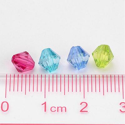 Mixed Color Chunky Dyed Transparent Acrylic Faceted Bicone Spacer Beads for Kids Jewelry X-DBB6mm-1