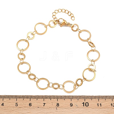 304 Stainless Steel Link Chain Bracelets for Women BJEW-P373-03A-G-1