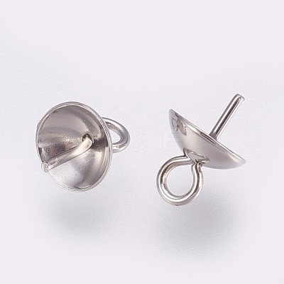Tarnish Resistant 201 Stainless Steel Cup Peg Bails Pendants STAS-I088-M-02P-1