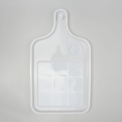Rectangle with Pattern Handle Dinner Plate Silicone Molds X-DIY-L021-57-1