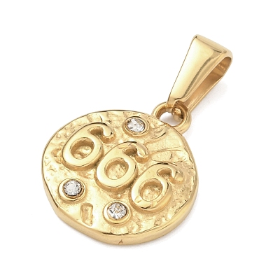 Textured 304 Stainless Steel Pendants STAS-A140-02G-6-1