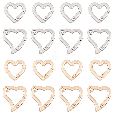 16Pcs 2 Style Alloy Spring Gate Rings FIND-WR0001-93-1