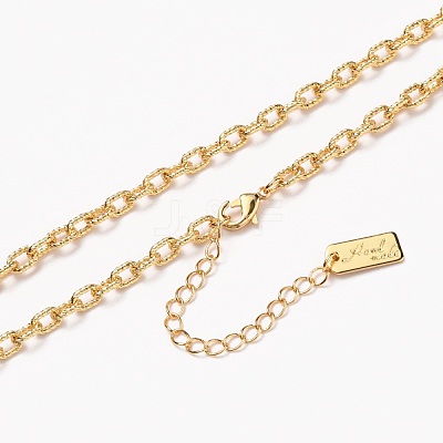 Brass Cable Chain Necklaces NJEW-H206-16G-1
