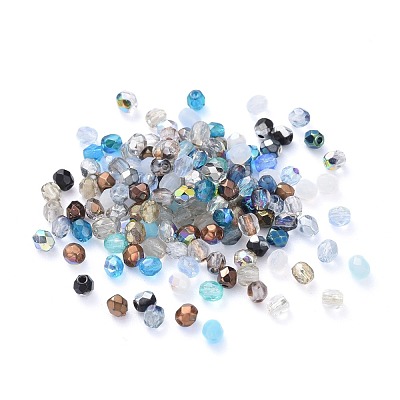 Fire-polished Czech Glass Beads LAMP-D180-16B-08-1
