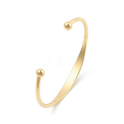 Ion Plating(IP) 304 Stainless Steel Cuff Bangles for Women BJEW-K252-06G-1