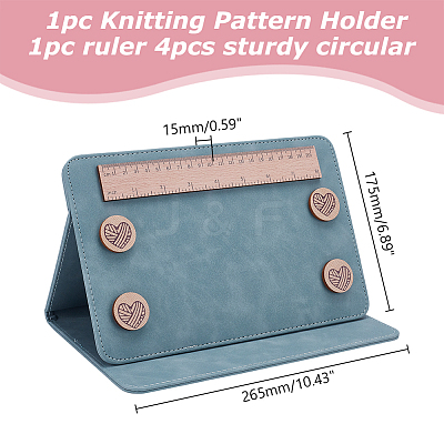 PU Leather Knitting Needle Measuring Ruler TOOL-WH0165-20A-1
