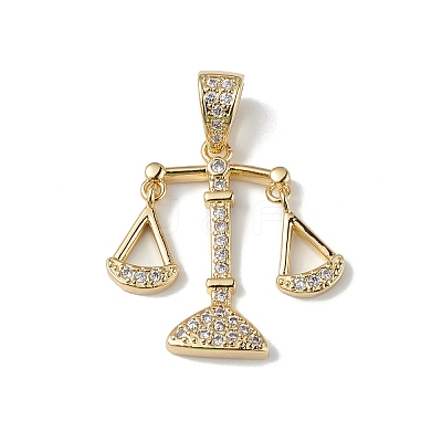 Rack Plating Brass Micro Pave Cubic Zirconia Pendants KK-F848-04G-1