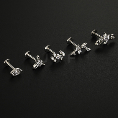 G23 Titanium Micro Pave Clear Cubic Zirconia Labrets WG4B733-02-1