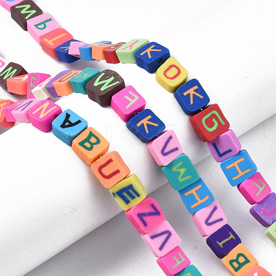 Handmade Polymer Clay Bead Strands CLAY-N006-92-1