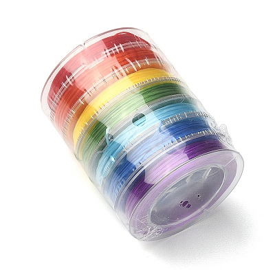 7 Rolls 7 Colors Flat Elastic Crystal String Set EW-YW0001-09-1