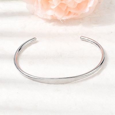 304 Stainless Steel Cuff Bangles BJEW-D388-01C-P-1