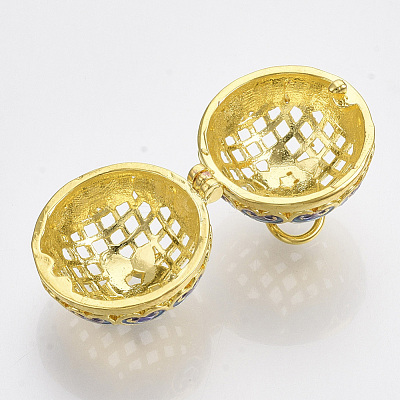 Rack Plating Brass Cage Pendants KK-T053-02G-1