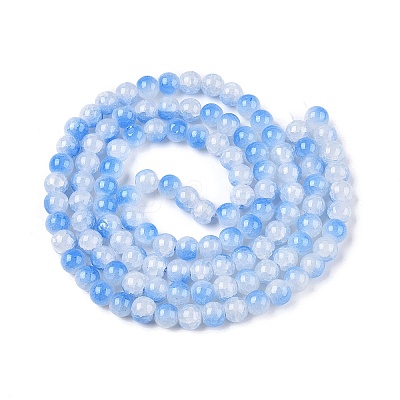 Crackle Baking Paint Imitation Jade Glass Beads Strands DGLA-T003-8mm-05-1