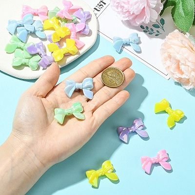 20Pcs 5 Colors AB Color Plated Acrylic Beads CRES-YW0002-62-1