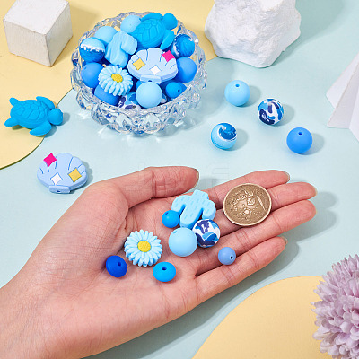 108Pcs Food Grade Eco-Friendly Silicone Beads SIL-TA0002-74-1