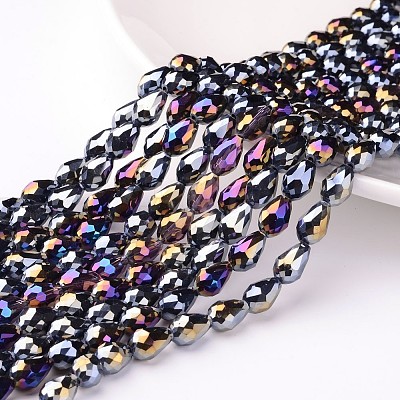 Electroplate Glass Beads Strands LS-EGLA-D015-12x8mm-14-1