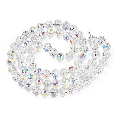 Transparent Electroplate Glass Bead Strands EGLA-TAC0003-04L-1
