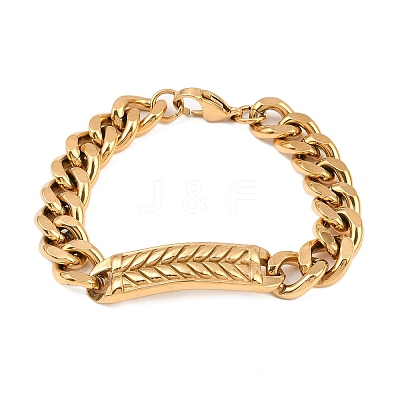 Stainless Steel Cuban Link Chain Bracelets BJEW-D379-06G-1