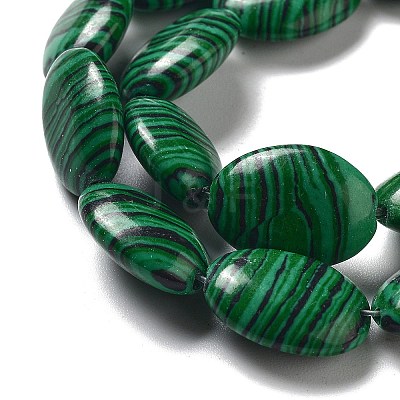Synthetic Malachite Beads Strands G-P528-M06-01-1