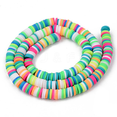 Handmade Polymer Clay Beads Strands CLAY-R089-4mm-105-1