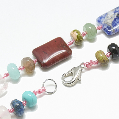 Natural & Synthetic Beaded Necklaces NJEW-S395-25-1