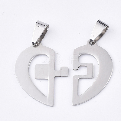Non-Tarnish 201 Stainless Steel Split Pendants STAS-T048-20-1