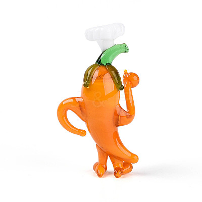 Handmade Lampwork Cartoon Pepper Chef Display Decorations LAMP-T025-13D-1