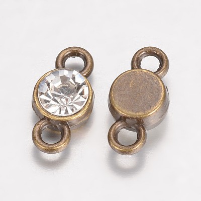 Alloy Grade A Rhinestone Single-Stone Links connectors X-RB-D314-03AB-1