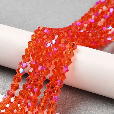 Transparent Electroplate Glass Beads Strands GLAA-F029-2mm-D14-1