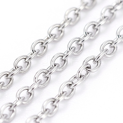 Non-Tarnish 3.28 Feet 304 Stainless Steel Cable Chains X-CHS-F006-02B-P-1