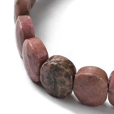 Natural Rhodonite Beaded Stretch Bracelet G-E010-01-08-1