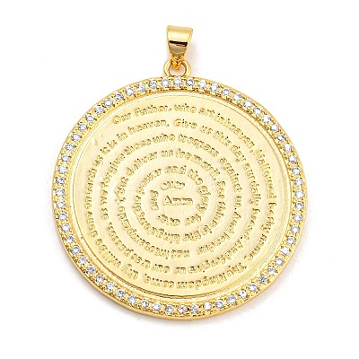 Brass with Cubic Zirconia Pendants X-KK-K332-16B-G01-1