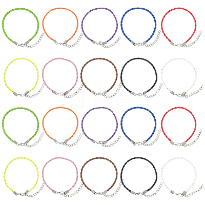 40Pcs 10 Colors Braided Waxed Cord Bracelets for Men Women BJEW-SC0001-71-1