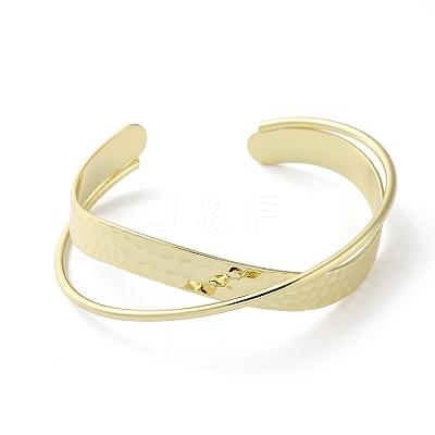 Rack Plating Brass Criss Cross Cuff Bangles BJEW-M039-02G-1