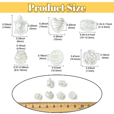 300Pcs 6 Styles Plastic Imitation Pearl Beads OACR-CJ0002-46-1
