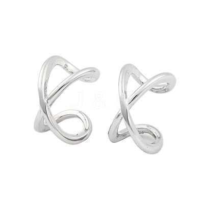 Rack Plating Brass Cuff Earrings for Women EJEW-P278-01P-1