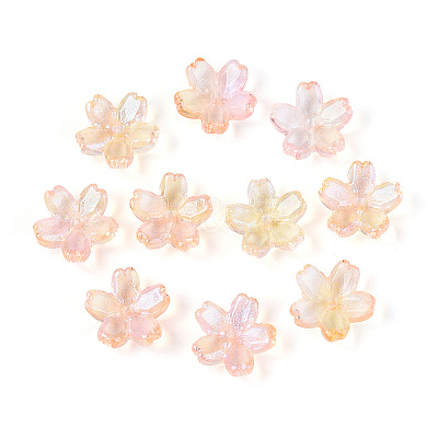 Baking Paint Transparent Glass Bead Caps DGLA-N014-06B-06-1