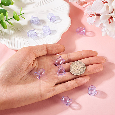 10Pcs Glass Bead Caps for Wind Chimes Making GLAA-BY0001-05G-1