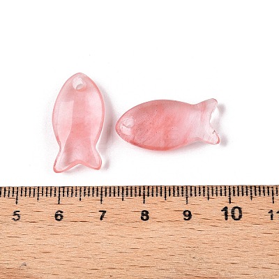 Cherry Quartz Glass Pendants X-G-N342-106M-1
