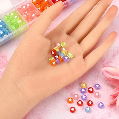 245~266Pcs 7 Colors Transparent Acrylic Beads TACR-YW0001-57-1