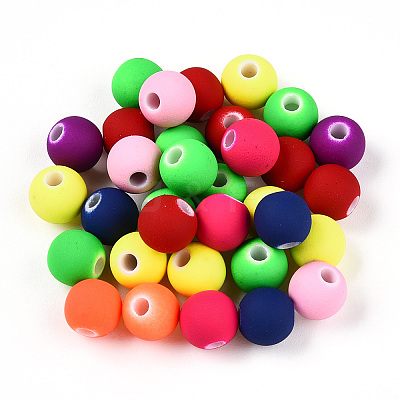 Spray Painted Acrylic Beads ACRP-N003-04B-M-1