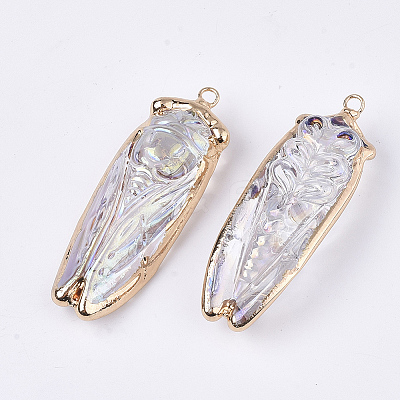 Electroplate Glass Big Pendants X-G-S344-49-1