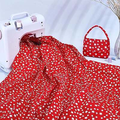 Red Cotton Fabric DIY-WH0750-293A-1