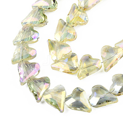 Electroplate Transparent Glass Beads Strands EGLA-N002-44-02-1