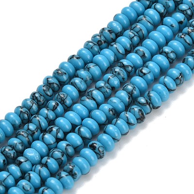 Synthetic Turquoise Beads Strands G-L635-A10-4x2mm-01-1